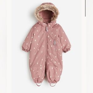 H&M Baby snowsuit fleece lined NWT